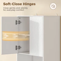 HOMCOM 170 cm Kitchen Pantry Cabinet, Freestanding Storage Cabinet with Soft-Close Hinges, White Wood Effect(m-5)