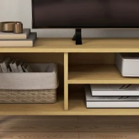 HOMCOM Mueble TV de Salón con 2 Puertas 2 Estantes y 5 Patas para Televisores de hasta 65'' para Dormitorio 150x30x42 cm Roble(m-9)