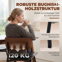 HOMCOM Esszimmerstühle 2er Set Küchenstühle Moderne Polsterstuhl mit Sitzfläche aus Kunstleder, Geschwungener Rückenlehne(m-6)