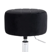 HOMCOM Bar Stool Adjustable Swivel Chair Velvet-Feel Seat 1 Piece, Black(m-10)