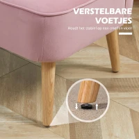 HOMCOM Sofa 2-zits stoffen bank gestoffeerde bank loungesofa breed Roze(m-7)
