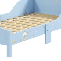 AIYAPLAY Cama Montessori para Niños 3-6 Años 146x76,5 cm con Barandillas Anticaídas Forma de Nube para Dormitorio Azul(m-8)