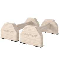 SPORTNOW Wooden Parralletes Bars, Push Up Handles with Non-Slip Base, Calisthenics Equipment, for Home Gym, Training(m-13)