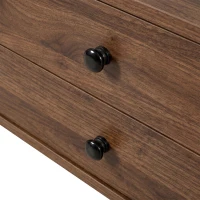 Spacious Room Table with Sliding Doors and 2 Drawers, Retro Oval Coffee Table with Vertical Slats and Clean Lines, 100L x 50W x 40H cm, Walnut(m-9)