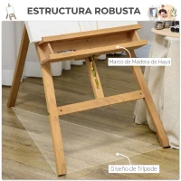 Vinsetto Caballete de Pintura Plegable de Madera 235 cm con Altura y Ángulo Ajustables Estante Natural(m-5)