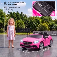 AIYAPLAY Kinder-Elektroauto, mit LED-Scheinwerfern, Sicherheitsgurt, Hupe, Musik, 3 bis 5 km/h, Rosa, 107 x 62,5 x 44cm(m-3)