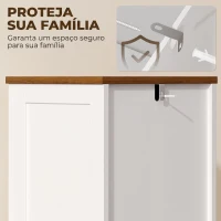 HOMCOM Armário Alto e Estreito Rústico para Casa de Banho com Gaveta, Prateleira Aberta, Portas e Prateleiras Ajustáveis 34,5x30x148 cm Branco(m-7)