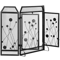 HOMCOM Paravan Antiscantei pentru Semîneu, Pliabil, Usa Magnetica, din Metal Otel, Negru, 125 x 80 cm Pliabil Magnetica(m-12)