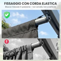 Outsunny Tettuccio di Ricambio per Gazebo da Giardino 3x3 m con 10 Fori, Copertura in Poliestere, Grigio(m-7)