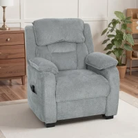 HOMCOM Fauteuil relax électrique fauteuil inclinable port USB repose-pieds poches latérales télécommande 86x90x103cm gris clair(m-2)