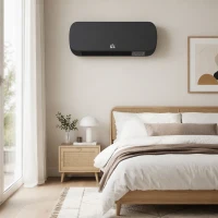 HOMCOM Aerotermă Electrică de Perete cu Telecomandă și Timer 12h, Negru(m-9)