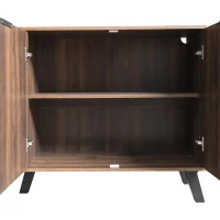 Generous 4-Door Sideboard with Adjustable Shelves, Versatile Cabinet for Living rooms, Bedrooms, or Entryways, 150L x 35W x 78H cm, Wood(m-6)