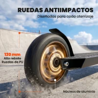 SPORTNOW Scooter Acrobático para Trucos Patinete Freestyle con Rodamientos ABEC-9 Ruedas 120 mm Giro 360° para Skatepark Dorado(m-6)
