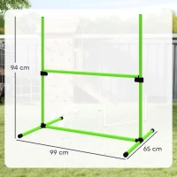 PawHut Agility Set Hunde 4-teiliges höhenverstellbar Agility-Ausrüstung mit 4 Hürden Tragetasche 99 x 65 x 94 cm Grün(m-3)