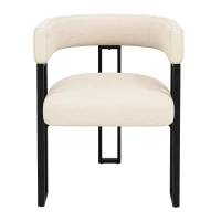 Fabric Dining Chairs 4-Piece Set with Ergonomic Curved Back, Modern Upholstered Accent Chairs for Dining Rooms, 51.5L x 54W x 72H cm, Beige(m-2)
