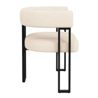 Fabric Dining Chairs 6-Piece Set with Ergonomic Curved Back, Modern Upholstered Accent Chairs for Living Spaces, 51.5L x 54W x 72H cm, Beige(m-11)