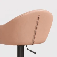 HOMCOM Lot de 2 Tabourets de Bar, Hauteur Réglable, Pivotant 360°, Dossier, Accoudoirs, Repose-Pieds, 49,5x48,5x108cm, Marron(m-13)