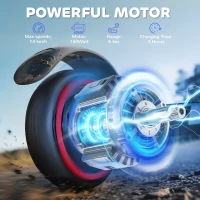 SPORTNOW Folding Electric Scooter for Kids, with Dual Brakes, Front Suspension, LED Colourful Lights, Blue(m-6)