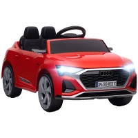 AIYAPLAY Elektro-Kinderauto, 12V Audi Q8, 3-5 km/h, Fernsteuerung, Scheinwerfer, Musik, Rot(m-1)