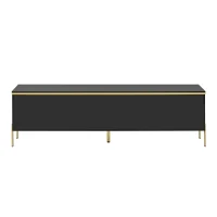 Spacious TV Stand with 4-Door Storage, Functional TV Cabinet for Modern and Italian Minimalist Living Rooms, 170L x 38W x 50H cm, Black(m-2)