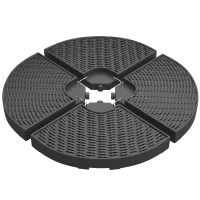 Outsunny Sonnenschirmständer 4-teiliges Sonnenschirmständer, befüllbar, 100 x 100 x 8 cm, Schwarz(m-12)