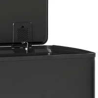 HOMCOM Lixeira cozinha 50L, lixeira com pedal, balde interior removível, tampa com fechamento suave, 41,7x36,6x62cm, preto(m-9)
