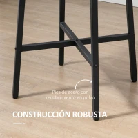 HOMCOM Mesa de Comedor Redonda Mesa de Cocina para 4 Personas con Patas de Acero para Salón Ø80x76 cm Marrón Rústico y Negro(m-6)