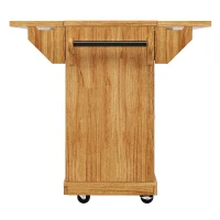 Foldable Serving Trolley with Ample Storage and Snack Racks, Mobile Kitchen Island for Balconies or Dining Room, 142.5L x 40W x 95H cm, Dark Brown(m-14)