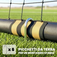 SPORTNOW Porta da calcio portatile imbottita, 240x160 cm, giallo(m-6)