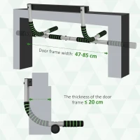 HOMCOM Doorway Pull up Bar, Door Frame Chin up Push up Bar for Home Gym Upper Body Workout, No Drilling or Screws, Green(m-5)
