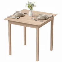HOMCOM Küchentisch Esstisch Quadratischer Tisch, modernes Design, 75 cm x 75 cm x 76 cm, Naturholz(m-9)