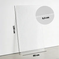 Outsunny Set di 10 Lastre Alveolari in Policarbonato, 120x60 cm, Anti-UV, Tagliabili, per Serre, Pensiline, Tettoie(m-3)