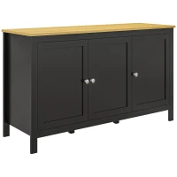 HOMCOM Sideboard, Buffet Cabinet with Doors and Adjustable Shelves for Living Room, Entryway, Black and Natural(m-1)