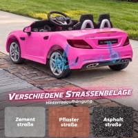 AIYAPLAY Kinder-Elektroauto, mit LED-Scheinwerfern, Sicherheitsgurt, Hupe, Musik, 3 bis 5 km/h, Rosa, 107 x 62,5 x 44cm(m-7)
