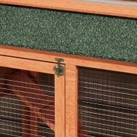 PawHut Kleindierenhok, kleine dierenkooi, buitenkonijnenhok, buitenren, winterbestendig, massief hout, 150 x 45 x 85 cm, Oranje(m-10)