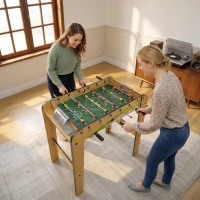 SPORTNOW Matraquilho para Crianças em Madeira com 2 Marcadores 6 Punhos 18 Jogadores 6 Varas e 2 Bolas 75x66x75 cm Madeira(m-9)