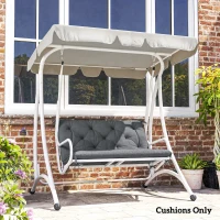 Outsunny 2 Seater Bench Pad, Garden Swing Chair Cushion with Back and Ties, Tufted Style Garden Furniture Window Seat Cushion for Indoor and Outdoor Use, 98 x 100 cm, Dark Grey(m-9)