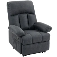 HOMCOM Poltrona de Massagem Relax Reclinável com 8 Pontos de Massagem e Função Calor 85x93x103 cm Cinzento(m-1)