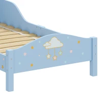 AIYAPLAY Cama Montessori para Niños 3-6 Años 146x76,5 cm con Barandillas Anticaídas Forma de Nube para Dormitorio Azul(m-7)