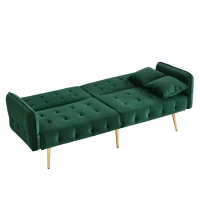 Space-Saving Sofa Bed with Folded Backrest, Ideal Sofa Sleeper for Small Apartments or Dormitories, 178L x 82W x 70H cm, Green(m-14)