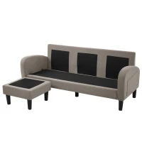 L-Shaped Sofa with Reversible Chaise Lounge, 3-Seater Couch for Living Rooms, Apartments, or Offices, 116L x 118W x 77H cm, Dark Grey(m-12)