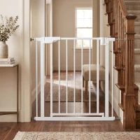 PawHut Baby Gate, Pet Safety Gate Pressure Fit, 76-81cm Wide with Two-Way Open, One-Hand Opening(m-8)