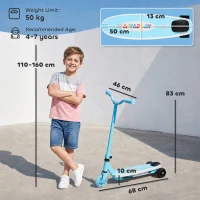 AIYAPLAY Electric Scooter for Kids Aged 4-7 Years, with Flashing LED Lights, Rear Auxiliary Wheels, Blue(m-3)