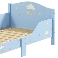 AIYAPLAY Cama Montessori para Niños 3-6 Años 146x76,5 cm con Barandillas Anticaídas Forma de Nube para Dormitorio Azul(m-9)