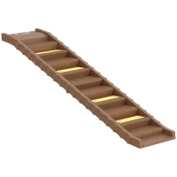 PawHut Hunderampe Auto klappbar Hundetreppe mit 10 Stufen Rutschfester Oberfläche, 154x40cm ür mittelgröße Hunde bis 25kg(m-1)