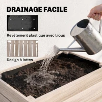 Outsunny Jardinières sur Pieds carrés potagers - Lot de 4 jardinières sur Pied modulables - 50L x 30l x 60H cm(m-6)