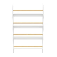 AIYAPLAY Estantería Infantil de 4 Niveles de Pared con Anclaje Antivuelco Montessori 60x10x98 cm Blanco(m-8)
