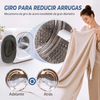 HOMCOM Secadora de Evacuación 3 KG 800W Función Antiarrugas Función Esterilizar 5 Programas Carga Frontal 48x40x56 cm Blanco(m-6)