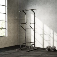 HOMCOM Power Tower Dip Station Pull Up Bar Multi-Function Push Up Equipment with Adjustable Height for Home Gym Strength Training Workout Fitness(m-9)