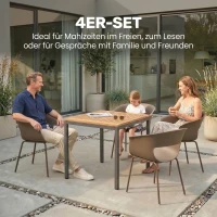 Outsunny Gartenstühle 4er Set ergonomisch Balkonstühle mit Ausschnittdesign Armlehne Wetterfest rostbeständig Kaffee(m-4)